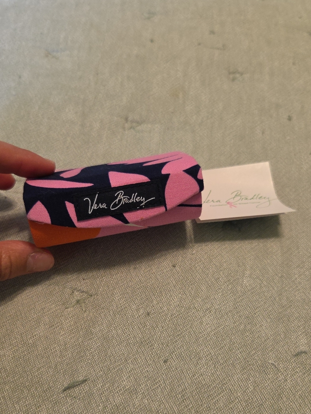 Nwt Vera Bradley Pink & Navy Floral Pattern Lipstick Holder With Mirror